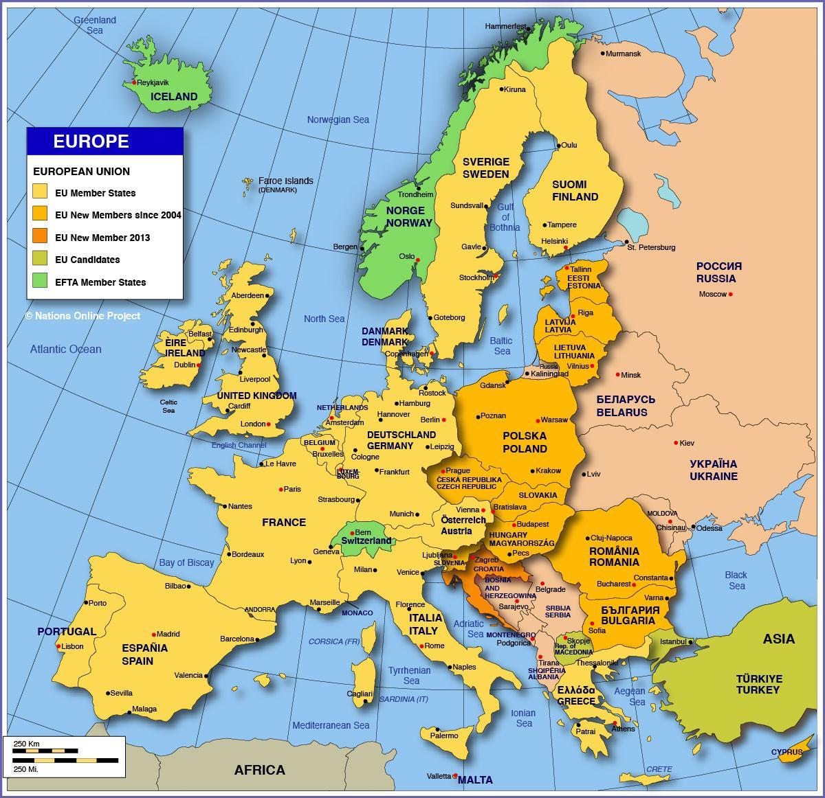 Moskova on euroopan kartta