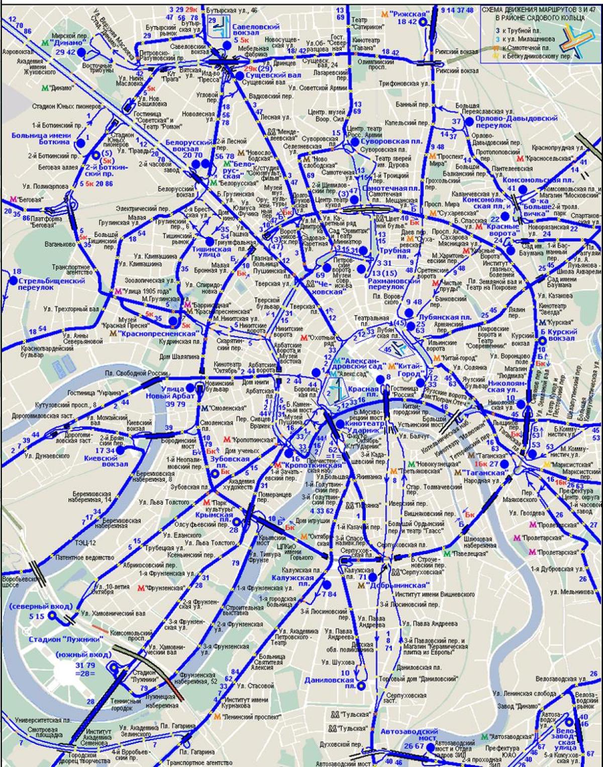 kartta Moskovan johdinauto