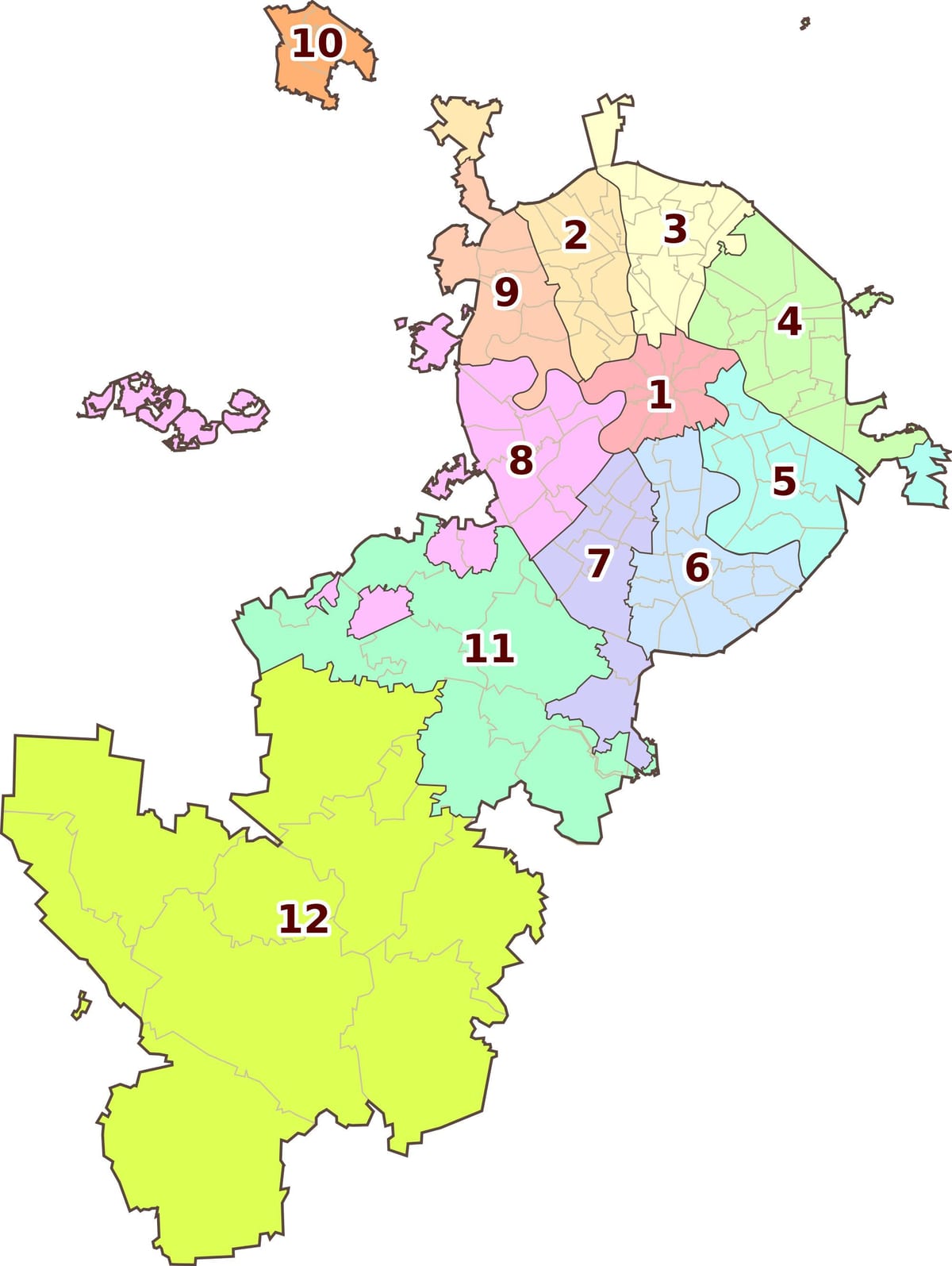 Moskva naapuruston kartta