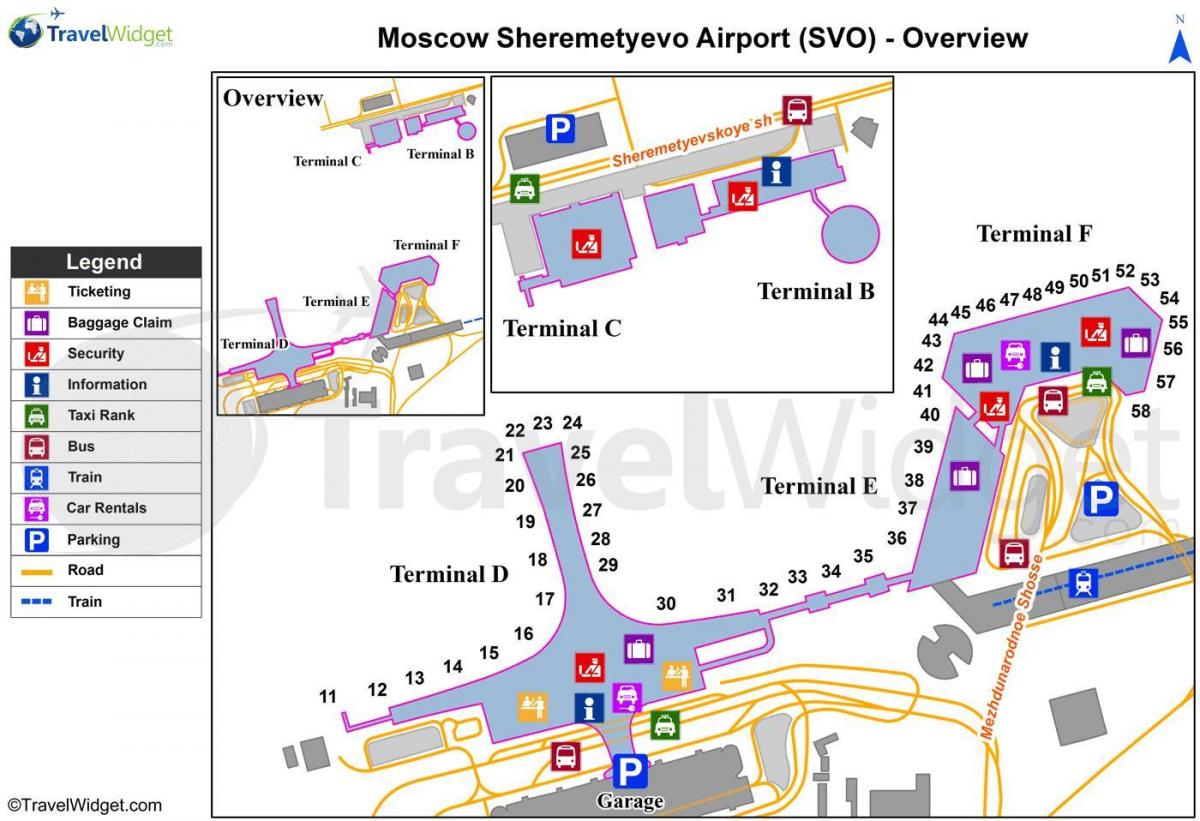 Moscow Sheremetyevo airport kartta