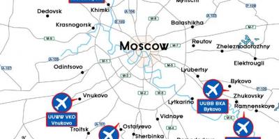 Kartta Moskovan lentoasemat