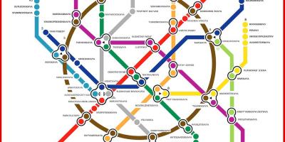 Moskovan metro kartta venäjäksi