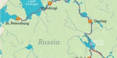 Kartta St Petersburg Moskova risteily